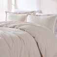 thumbnail image 3 of Lush Decor Doris Eyelet Inset Trim Cotton Duvet Cover 3 Piece Set King Neutral - Tan Duvet - Neutral Bedding Set - Country Cottage Style, 3 of 11