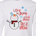 thumbnail image 4 of Inktastic Christmas Let It Snow Cute Snow Man with Snowflakes Long Sleeve Youth T-Shirt, 4 of 5