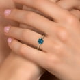 thumbnail image 4 of Gem Stone King 10K Yellow Gold London Blue Topaz and Lab Grown Diamond Engagement Ring for Women | 1.36 Cttw | Cushion 6MM | Gemstone November Birthstone | Size 7, 4 of 6