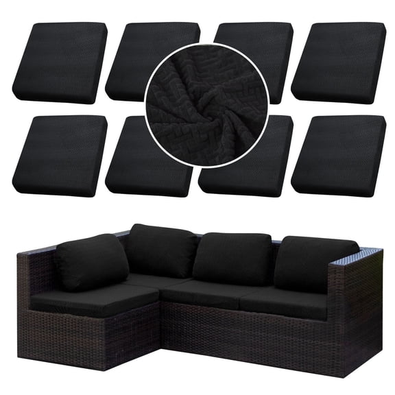 SUKAIKEQA 8-Pcs Outdoor Sectional Cushion Cover Replacement for Patio Chair