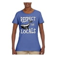 thumbnail image 2 of Wild Bobby Respect The Locals Save Our Oceans Whale Animal Lover Women Graphic Tee, Light Blue, 3X-Large, 2 of 6
