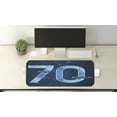 thumbnail image 2 of 70th Birthday Computer Mouse Pad, Stars Space Theme with Geometrical Design 70 Years Old Party, Rectangle Non-Slip Rubber Mousepad Large, 31" x 12" Gaming Size, Dark Blue and Sky Blue, by Ambesonne, 2 of 2