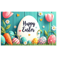 thumbnail image 3 of Easter Backdrop Banner with Rabbit Flowers Gift Eggs Party Supplies Photography Props Spring Decorations Background Happy Easter Celebration Decor, 3 of 4