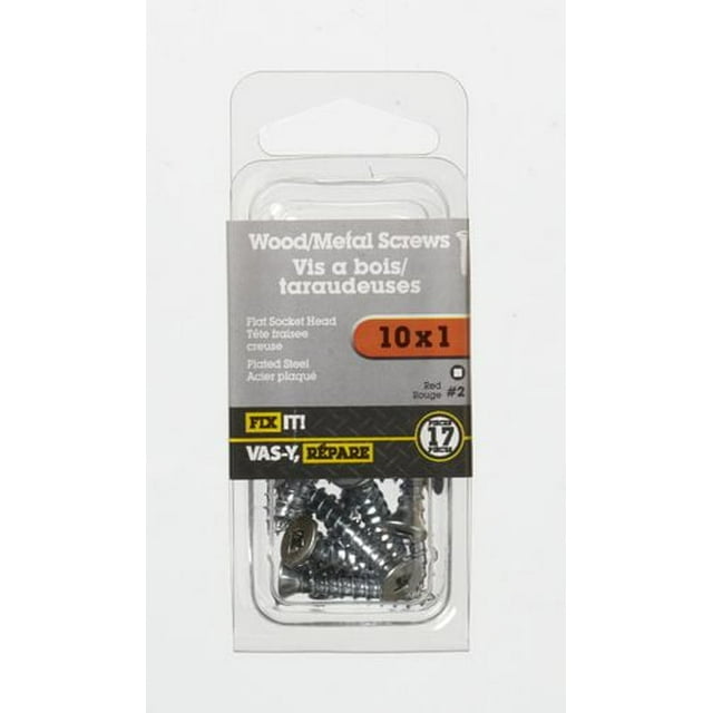 10x1" Flat Head Wood Screw 17 Pieces