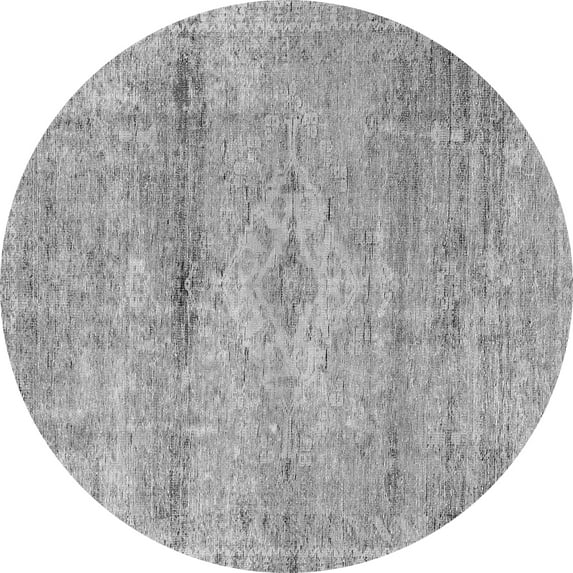Ahgly Company Indoor Round Medallion Gray Traditional Area Rugs, 8' Round