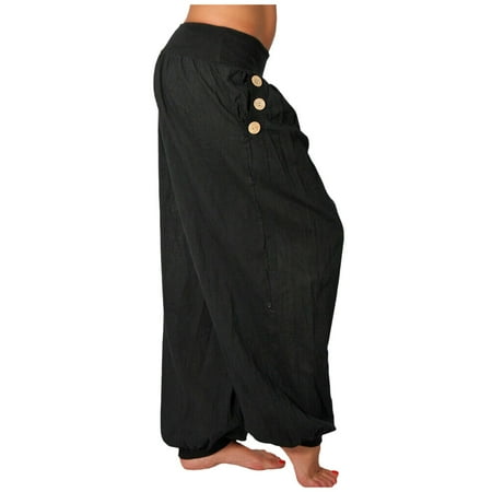 

Women s Flowy Boho Pants - Loose Yoga Harem Joggers - Casual Bohemian Hippie Palazzo Lounge Comfy Elephant Pajama CHMORA