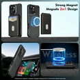 thumbnail image 6 of for iPhone 13 Phone Case Card Holder with Compatible with MagSafe Magnetic RFID Blocking PU Leather Flip Kickstand Detachable 2-in-1 Wallet Case For iPhone 13,Black, 6 of 8