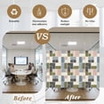 thumbnail image 5 of Watercolor Geometric Pattern Window Privacy Film, Modern Minimalist Art Static Cling UV Sun Blocking Heat Control Window Tint Day and Night, Non-Adhesive One Way Windows Privacy Cover 35.4''x78.7'', 5 of 7
