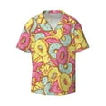 thumbnail image 3 of Goofa Pink Donut and Blue Printed Men's Casual Short-sleeved Shirt,Lightweight Breathable Button-down,Summer Casual men's top,Versatile Fashion shirt-, 3 of 7