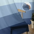 thumbnail image 5 of Navy Blue Stripes, Sheer Curtains 96 Inches Long 2 Panels Set, Window Sheer Curtains for Living Room/Bedroom, Gradient Modern Minimalist Geometric Light Filtering Rod Pocket Curtain 52'' x 96'' x 2, 5 of 7