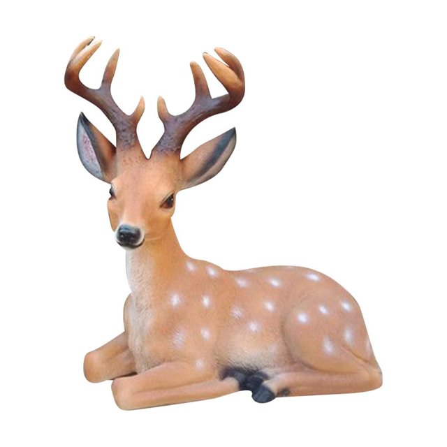 Escultura de ciervo Figura De Estatua De Ciervo Animal, Adornos De Resina Para Exteriores, Ojos De Aspecto Realista, Pequeño Dólar
