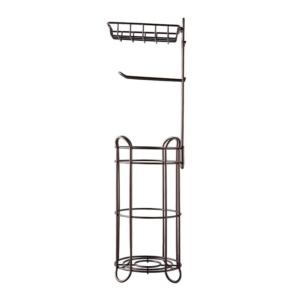 Toilet Paper Holder Holder with Shelf,Bathroom with Toilet Convenient Shelf, Holds Mega Rolls, Phone,Brown,