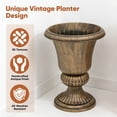 thumbnail image 4 of OSM 20-Inch Plastic Urn Planter Vase, Vintage Decorative Roman Flower Pot for Outdoor and Indoor Plants, Garden, Patio, Front Porch, Entryway Decor (Antique Brass), 4 of 9
