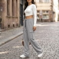 thumbnail image 4 of Resicozy Parachute Cargo Pants Women Lightweight Baggy Hiking Pants Y2k Drawstring Elastic Waist Pants with Pockets Light Gray 3XL, 4 of 7