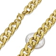 thumbnail image 2 of Men's 11.9mm Chunky 24k Yellow Gold Plated Stainless Steel Flat Cuban Link Curb Chain Necklace, 24 inches, 2 of 6