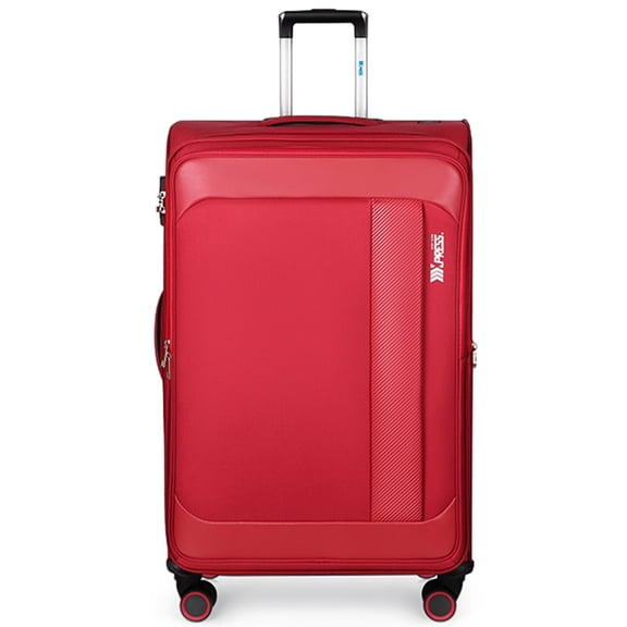 New York Xpress 30" Softside Expandable Luggage Large Checked Suitcase with Spinner Wheels & TSA Lock, Red - 8809