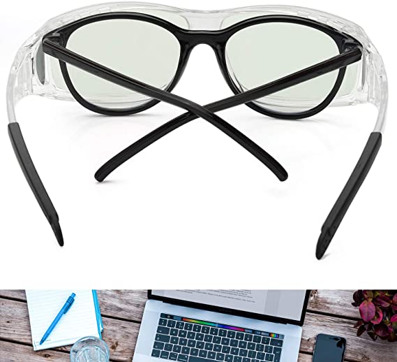 LVIOE Fit Over Blue Light Blocking Glasses and Computer Eyewear- Wear Over Prescription Glasses/ Reading Glasses/ RX Glasses