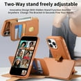 thumbnail image 3 of Compatible with iPhone 16 Pro Max Wallet Phone Case,Detachable Magnetic Flip Phone Cover with Card Slots,With Wrist Strap,Kickstand,PU Leather Shockproof Anti-fall Phone Case,Brown, 3 of 14