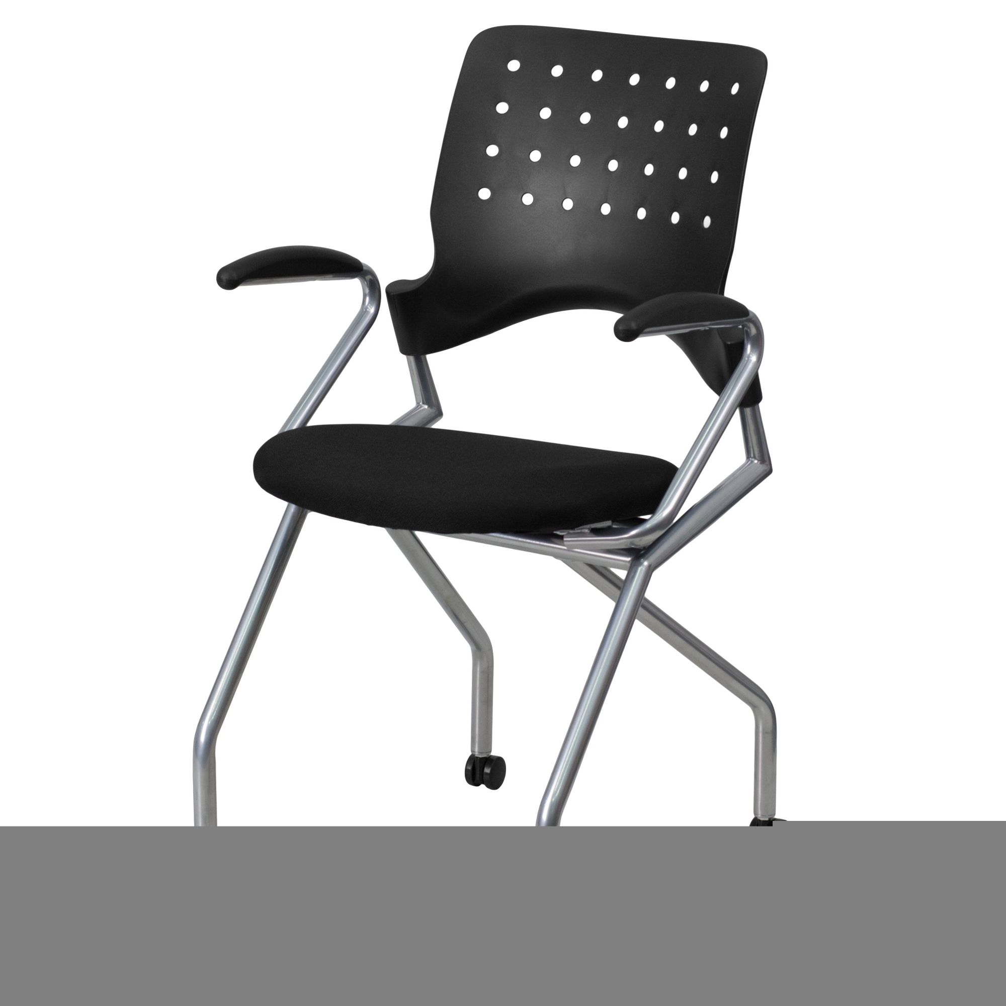 Flash Furniture Galaxy Mobile Nesting Chair with Arms and Black Fabric