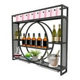 thumbnail image 5 of Wine Bottle Shelf, Hanging Metal Wine Rack Cabinet 39.37*5.91*31.5in Black 110.23 lbs Wall Mounted Wine Rack, 5 of 22