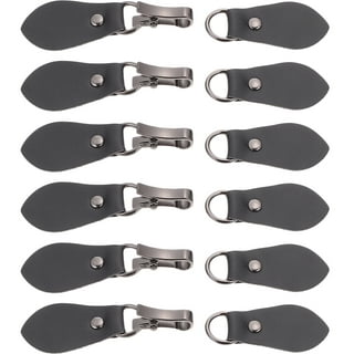 4 Pairs Black Metal Leather Clasp Fasteners, Leather Closure Clip Holder  Buckle Clip Cardigan Clips for Clothing Accessories Sew On Hooks DIY
