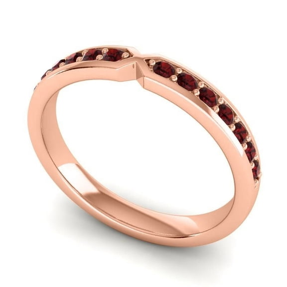 Unique Round Cut 0.20 Carat Garnet Gemstone Eternity Band for Engagement Gift Solid 14K Rose Gold Size 7 by Diamond-Capitals
