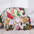 thumbnail image 3 of Fotbe Christmas Gingerbread Cookies Manta de Franela con Estampado, Manta Ultrasuave para Cama, Sofá, Auto, Hipoalergénica y Antibolitas-50"x40", 3 of 6