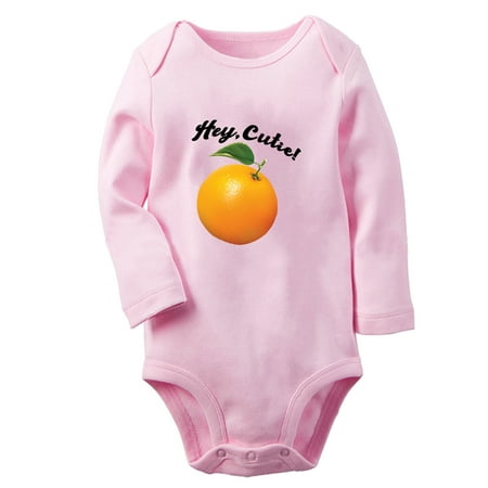 

iDzn Hey Cutie Orange Funny Rompers Newborn Baby Unisex Bodysuits Infant Jumpsuits Toddler Kids Long Sleeve Oufits (Pink 0-6 Months)