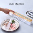thumbnail image 2 of Hyasfey Plastic Wrap Dispenser with Slide Cutter Adjustable 2-In-1 Food Cling Wrap Film Roll Holder Cutting Tools Kitchen Gadgets, 2 of 8