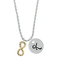 thumbnail image 1 of Delight Jewelry Goldtone Infinity Rope Silvertone Script Initial Disc - K - Charm Necklace, 20"+3", 1 of 4