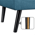 thumbnail image 5 of Topeakmart 2pcs Modern Fabric Arm Chair Tufted Accent Chair with Rubber Wooden Leg, Navy Blue, 5 of 8