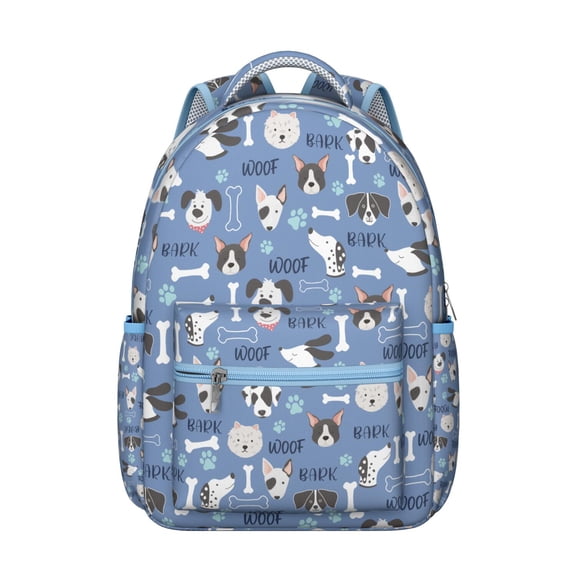 Cartoon Puppy Pattern School Bag with Funny Dog Illustrations, Suitable for Student and Pet Enthusiasts, Durable and Stylish