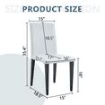 thumbnail image 4 of Tcbosik Dining Chairs Set of 4, PU Leather Upholstered Armless Kitchen Chair with Metal Legs for Living Room, White+Black, 4 of 9