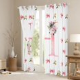 thumbnail image 3 of Homewish Letter H Monogrammed Black Out Curtains,Girls Kawaii Bowtie Curtains Pack of 2 (42x63 Each),Pink White Bedroom Curtains For Princess Kids,Microfiber Room Decorative, 3 of 6