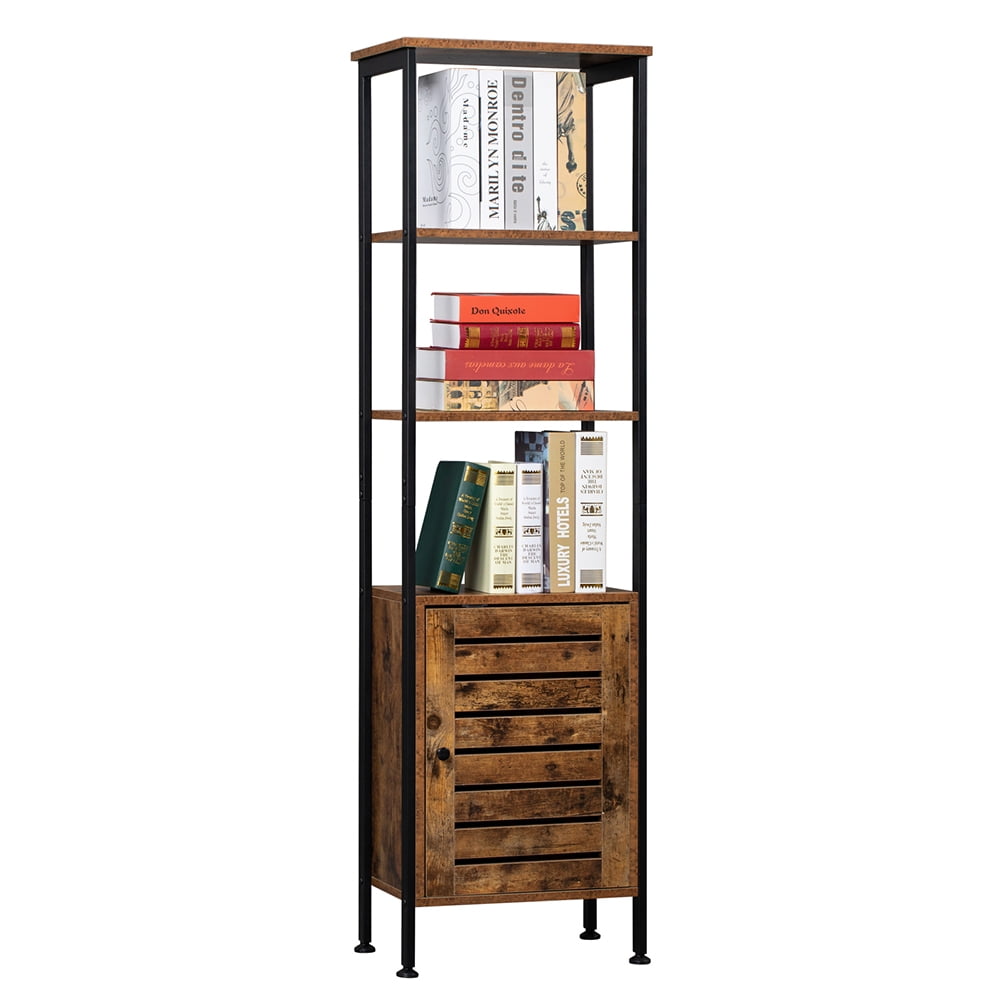 Kepooman Traditional Tall Cabinet Freestanding Kitchen Pantry Cabinet Cupboard with Door and Inside Adjustable Shelf, Brown Kepooman Traditional Tall Cabinet Freestanding Kitchen Pantry Cabinet Cupboard with Door and Inside Adjustable Shelf, Brown