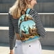 thumbnail image 5 of Disketp Iconic Global Landmarks print Canvas Backpack Lightweight Travel Daypack Student Rucksack Laptop Backpack-Medium, 5 of 5