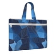 thumbnail image 2 of Handbag File Bag 15×10.6in Large Capacity Double Pocket Designed For Work Travel Travel Shopping Blue Geometric Lines_3, 2 of 8