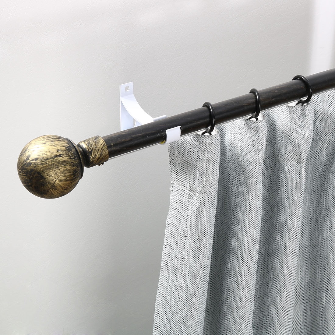 Unique Bargains Window Drapery Curtain Rod Pole Holder Hanging Hook Wall Bracket 2pcs