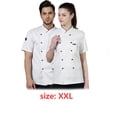 thumbnail image 4 of Algodón chef uniforme de manga corta camisas para hombres chet chet delantal botones de bandas de sudor para parrilla restaurante bar cafés blanco xxl seitruly HA012099-09, 4 of 7