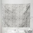 thumbnail image 1 of Floral Tapestry, Greyscale Illustration of Flowers and Leaves Classical Victorian Pattern, Fabric Wall Hanging Decor for Bedroom Living Room Dorm, 5 Sizes, Taupe Grey and White, by Ambesonne, 1 of 1