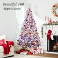 thumbnail image 5 of Best Choice Products Artificial Flocked Christmas Tree, 6ft Pre-Lit Holiday Decor w/250 Twinkle Lights - Lavender, 5 of 8