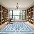thumbnail image 2 of ODIKA 3'x5' Machine Washable Non-Slip Area Rug, Geometric Light Blue High Traffic Rug with Pad, Blue, 1056651, 2 of 8