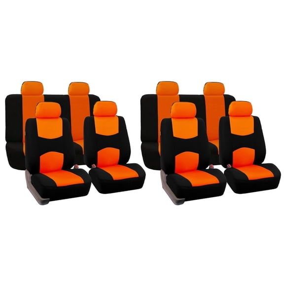 RIONIMA 2026 New 4Pcs Car Seat Covers Fabric Car Seat Cover Cubre Car Seats for Car Truck Suv Orange