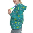 thumbnail image 2 of Fotbe Cute Shark Turtle Pattern Womens Long Sleeve Hoodie, Pullover Hooded Sweatshirt, Kangaroo Pocket Hoodie with Eye-catching Drawstrings-XX-Large, 2 of 7