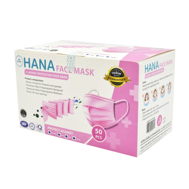 Cubrebocas Rosa Hana 4 capas HN12020