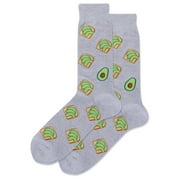 Hot Sox Mens Avocado Toast Crew Socks, Mens Shoe Size 6-12.5, Blue Heather