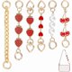 thumbnail image 1 of Cadena extensora para bolso de 6 estilos, de 5,9 a 8 pulgadas, con correas cortas, dijes para bolso con hebillas doradas y colgantes de corazón de cereza., 1 of 5