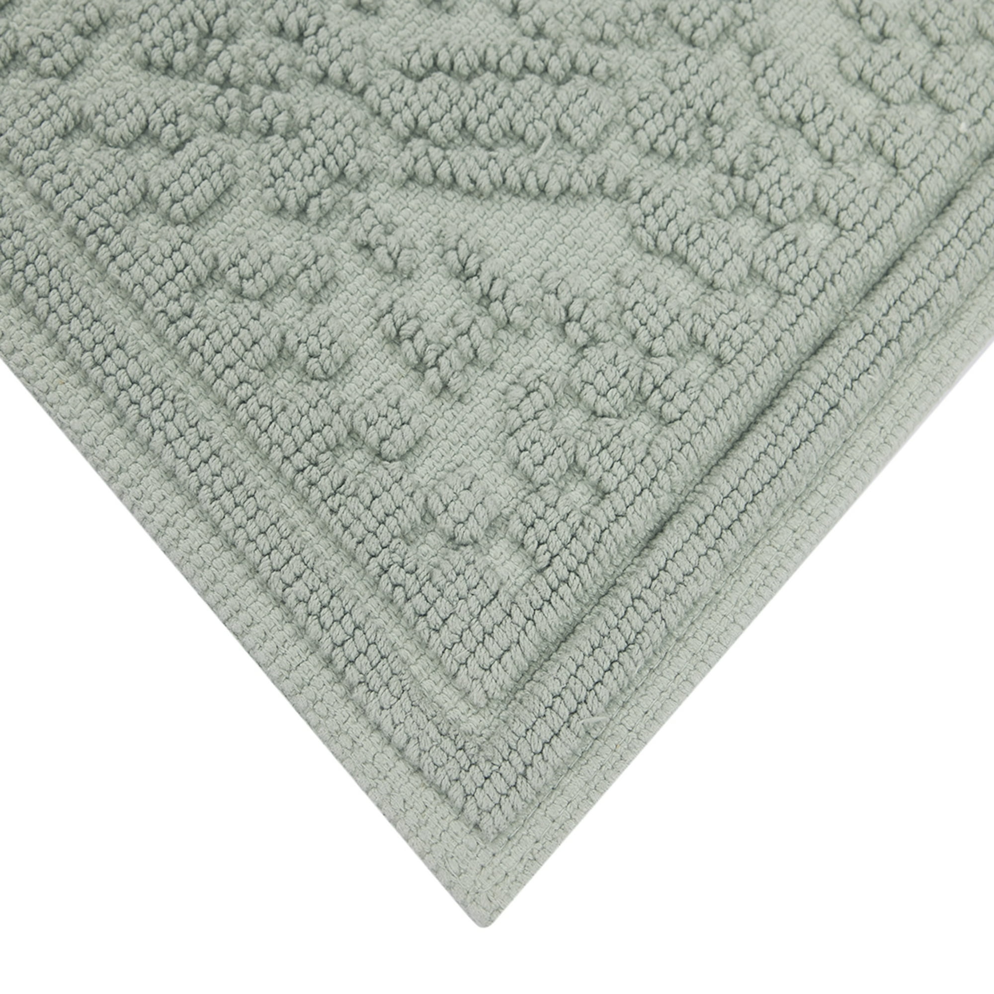 Better Homes & Gardens Katti Lattice 2 Piece Bath Rug Set, Green River, 17" x 24" & 20" x 30"