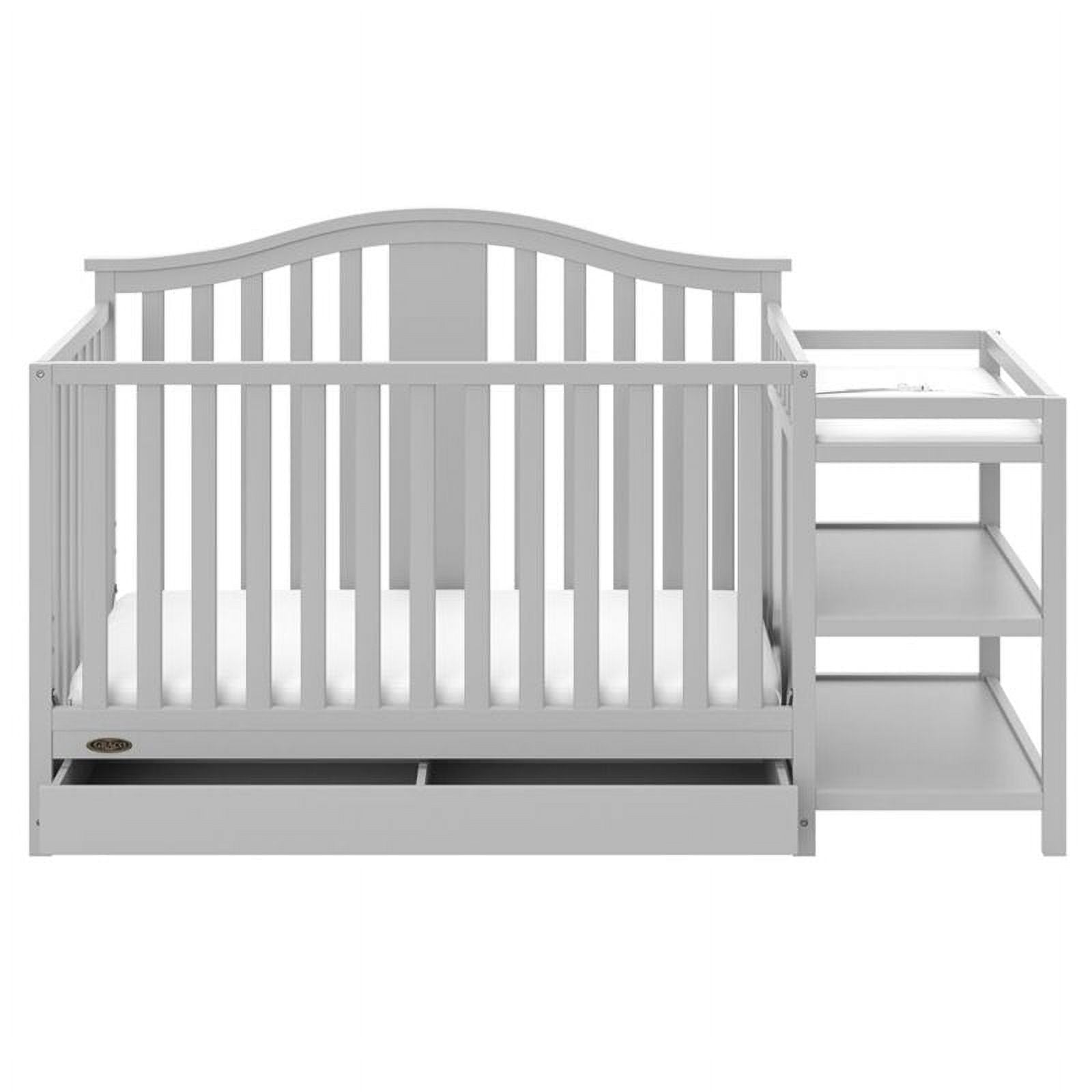 Graco Solano 4-in-1 Convertible Baby Crib and Changer with Drawer, Pebble Gray