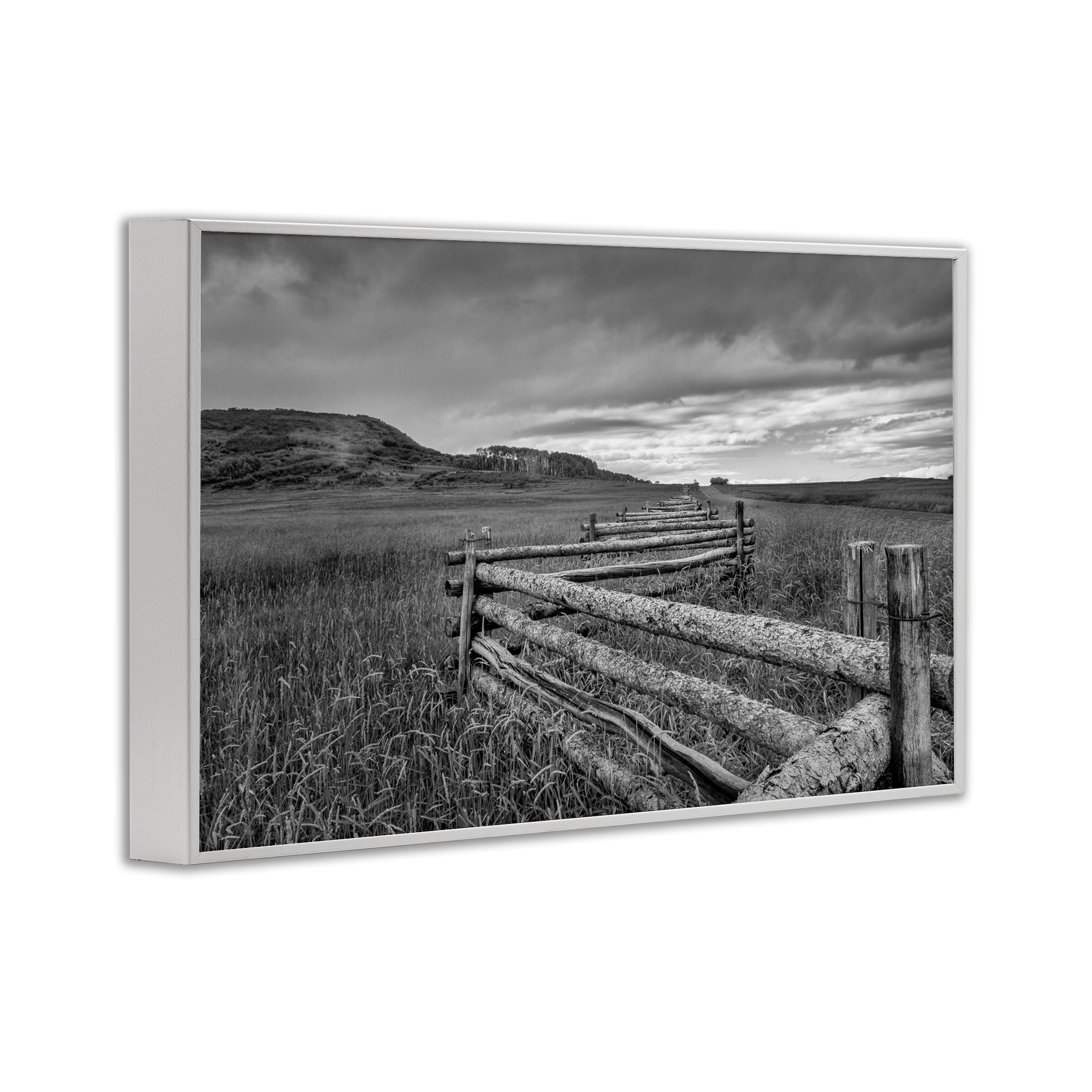 Stupell Industries Weathered Fence to Distant Horizon White Framed Giclee Art, design by Jon Evan